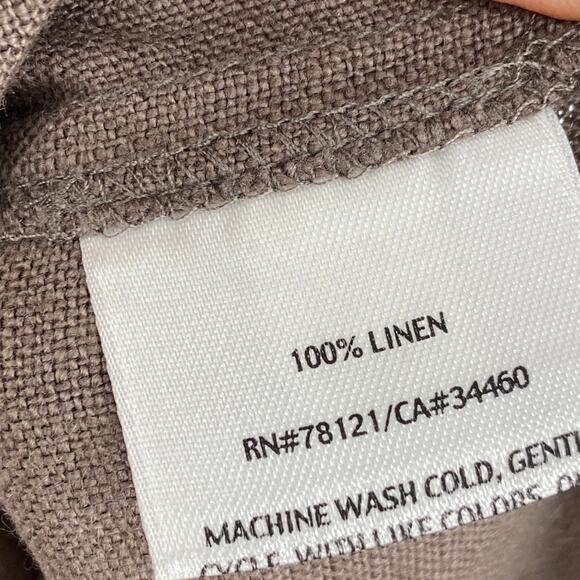 Eileen Fisher Brown Organic Linen Straight Leg Pants - Picture 5 of 6